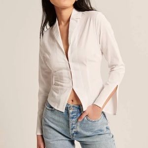 BNWT Women's Abercrombie & Fitch Tops Abercrombie Long-Sleeve Hook And Eye Shirt